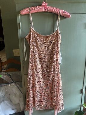 Calvin Klein Pink Sequin Mini Dress